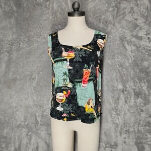 Mamo Hawaiian Tank Top Women Sz 6‎ Sleeveless Cocktail Beachcombers Daiquiri